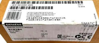NEW SIEMENS 6ES7-332-5HB01-0AB0 ANALOG OUTPUT MODULE 6ES73325HB010AB0