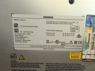 SIEMENS 6AV7240-3EC07-0HA0 OPERATOR PANEL | ESS Industrial Equipment Sales (4)