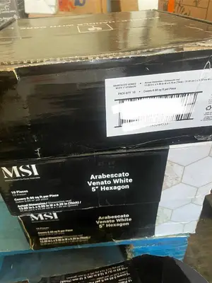 3 Boxes of MSI Arabescato Venato White 5-Inch Hexagon Tile - 10 Pieces