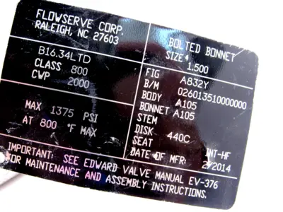 NEW EDWARD VALVE A832Y CHECK VALVE