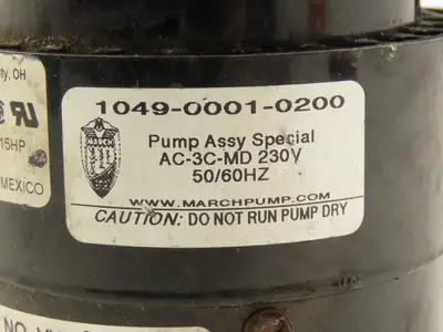 March AC-3C-MD Centrifugal Magnetic Drive Pump 8.7 GPM 3000RPM 230V