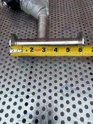 USED GEMU 554/25/D55 PNEUMATIC 3-WAY ANGLE SEAT GLOBE VALVE W/ 1" SANITARY FITTING