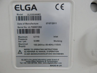 Used ELGA _UNKNOWN_ Miscellaneous Laboratory Equipment | OCO Industrial #1640335