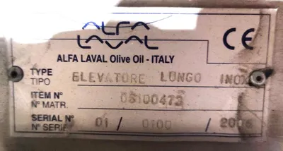 Alfa-Laval Complete 8-10 TPH Olive Oil Processing Line.