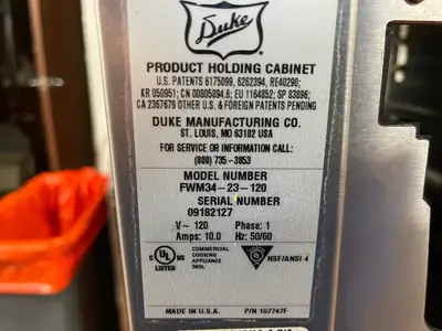 Used Duke Used Duke FWM34-23-120 Heated Pass Thru Food Warmer Holding Cabinet 120V Hot Food Warming, Holding, & Transport Cabinets Illinois US | Falcon Restaurant Supply #1376169