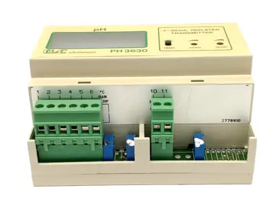 PH 3630, PH3630, 2778910 | B&C Electronics PH3630 2-Wire DIN Rail pH Transmitter 2778910 - Used