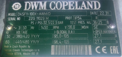 USED DWM COPELAND D4SF1-100X-AWM/D