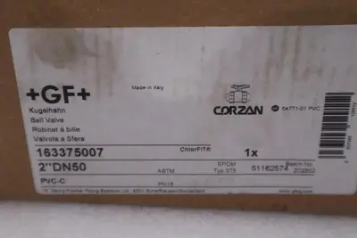 NEW OPEN BOX Gf Piping Systems 163375007 2" Socket Cpvc Ball Valve STK GF1006