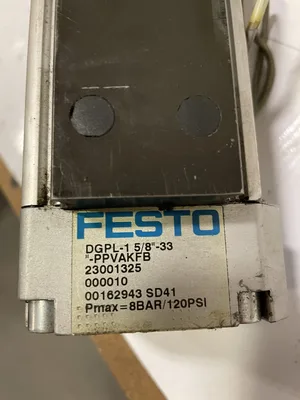 FESTO DGPL-1 5/8”-33”-PPVAKFB Linear Actuator 120psi 1-5/8” Piston 33” Stroke