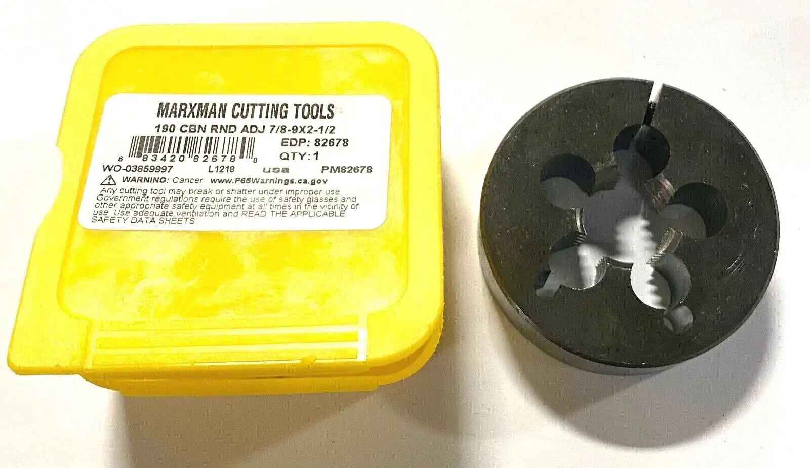 Marxman 7/8-9 x 2-1/2" Carbon Steel Adjustable Round Die USA Made 82678