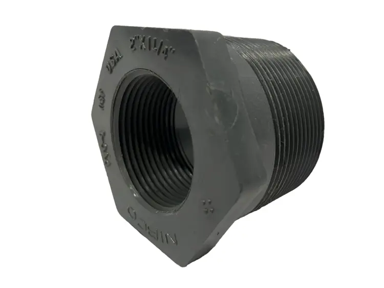 Used NIBCO 2" X 1-1/4" REDUCER BUSHING PVC-I NSF 2"LENGTH, 2-1/2" HEX Valves/Fittings | Maverick Industrial Sales #1118134