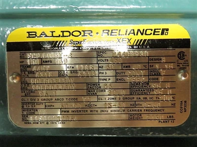 150 hp Baldor Reliance Super E AC Motor, 1785 Rpm , 460v , Unused