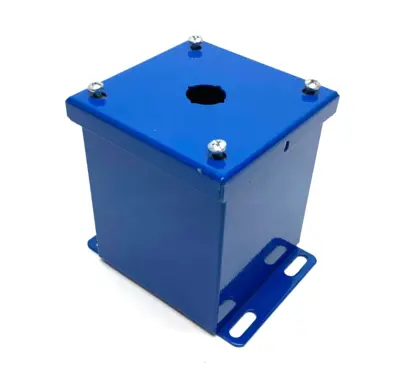 USED SAGINAW CONTROL & ENGINEERING PUSHBUTTON ENCLOSURE 4" X 4" BLUE STEEL