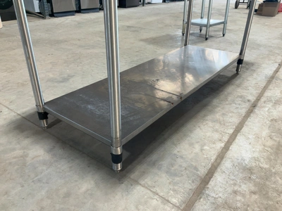 Used SAUBER SELECT PA8372 STAINLESS STEEL COMMERCIAL WORK TABLE 72” W/CAN OPENER Food Prep Tables Michigan US | Miedema Asset Management Group #1580131
