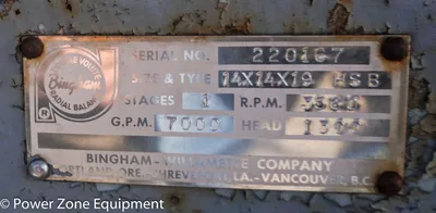 USED SULZER BINGHAM 14X14X19 HSB