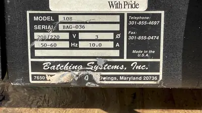 USED 1994 BATCHING SYSTEMS BAGMASTER SERIES C - MODEL 108