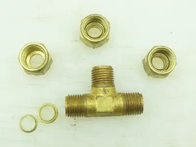 Gyrolok Brass Union Tee Connector Compression Fitting  5/16" Tube OD  LOT OF 12