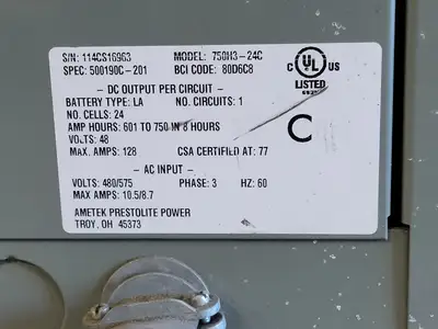Used AMETEK 750H3-24C Battery Chargers British Columbia CA | Lenmark #238400