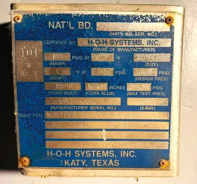 H-O-H SYSTEMS, INC DEMINERALIZER STATION WITH TWO 11,300 GALLON TANKS