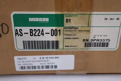 NEW IN BOX MODICON SCHNEIDER ELECTRIC AS-B224-001 TRU-HI OUTPUT STOCK G282