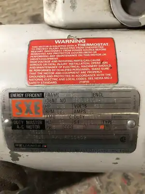 Reliance SXE EE10802 1HP AC Electric Motor 1725RPM 208V 3PH 60Hz TE FK145TC