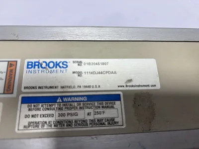 Brooks Instrument 1114DJ44CPDAA full view glass tube flow meter