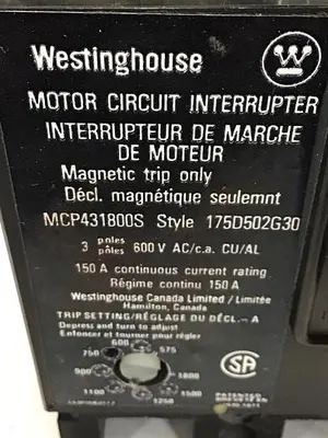 USED WESTINGHOUSE MCP431800S