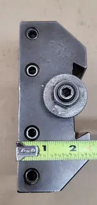 LATHE TOOL POST HOLDER 3-1/4” H X 6” L X 2-3/8” W, WEDGE 2-3/4”, CAPACITY 2-1/8”