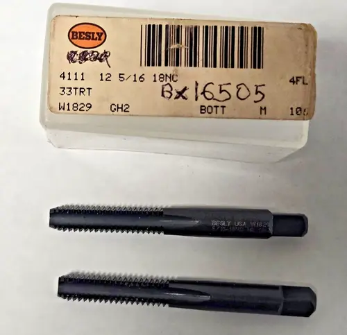 Lot of 2 Besly Tap 5/16 - 18 NC GH2 Bott 4 FL Brand New USA Made