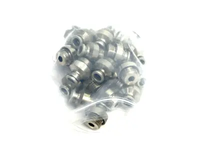 USED SMC METAL STRAIGHT MALE FITTING, INTERNAL HEX 8MM OD TUBE