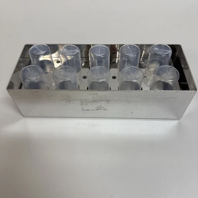 Laboratory Stainless Steel Box Centrifuge Syringe Holding Rack 9.5x3.75x2.5"
