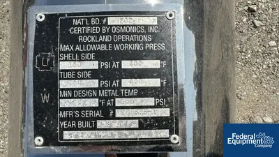 USED Osmonics Sq Ft Osmonics Heat Exchanger, 150/150#