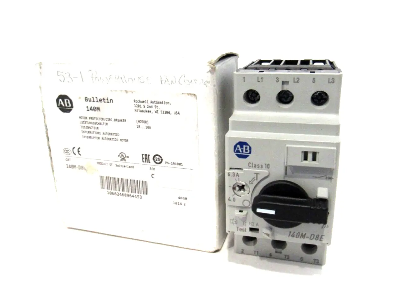 ALLEN BRADLEY 140M-D8E-B63 CIRCUIT BREAKER 140MD8EB63 NEW SURPLUS