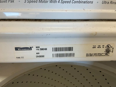 Used KENMORE 110. 25862400 Residential Appliances Michigan US | Miedema Asset Management Group #1578270
