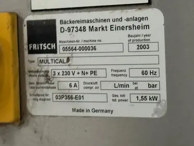 Used 2015 FRITSCH MULTILINE Forming Machine Texas US | Bakery Machinery and Engineering #1770394
