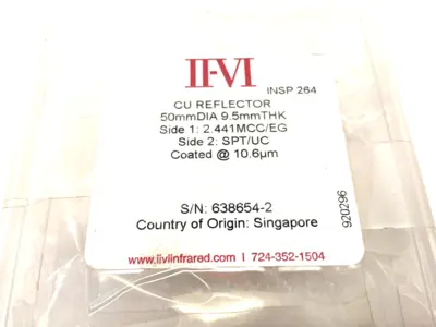 NEW II-VI INFRARED CU REFLECTOR 50MM DIA. 9.5MM THICK 2.441MCC/EG, SPT/UC