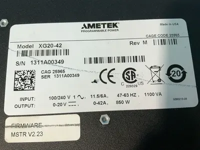 Used AMETEK XG2042 DC Power Supplies Ohio US | HGR 24 #1463373