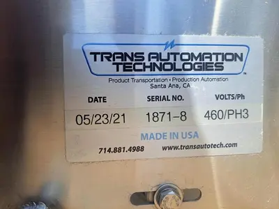 Conveyor, Trans Automation Technologies, 3.5" x 7', Stainless Steel Frame #5512924