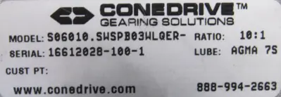 NEW CONEDRIVE S06010.SWSPB03WLQER GEAR REDUCER 10:1 S06010SWSPB03WLQER
