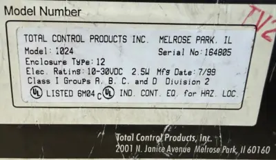 NEW TOTAL CONTROL PRODUCTS 1024