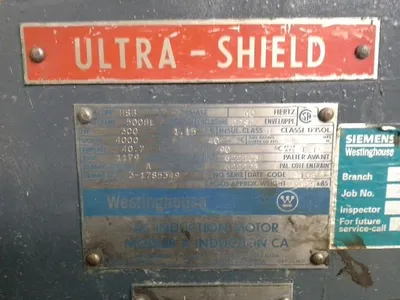 300 hp Westinghouse AC Induction Motor