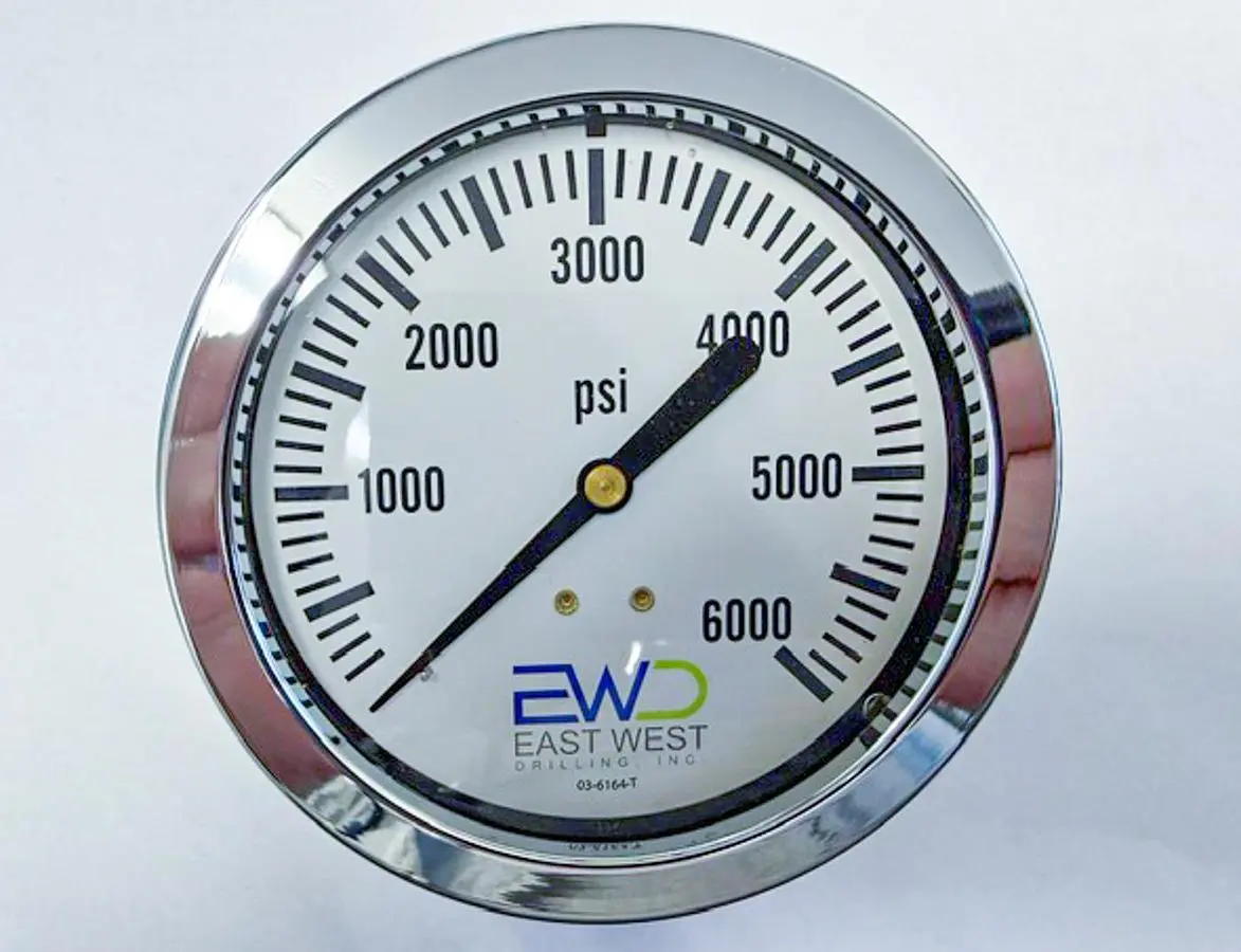 New | in-Stock 2026 SPAN 6,000 PSI LIQUID-FILLED 4" PANEL-MOUNT PRESSURE GAUGE Temperature and Pressure Testers Pennsylvania US | East West Machinery & Drilling #1573928