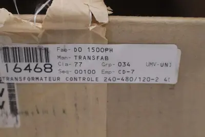 TRANSFAB TMS DO 1500PH/ DO1500PH CONTROL TRANSFORMER - STOCK SGF122