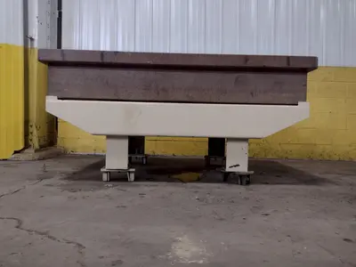 72 X 48" X 12" 4 LIP PINK GRANITE SURFACE PLATE WITH STAND: STOCK 17346