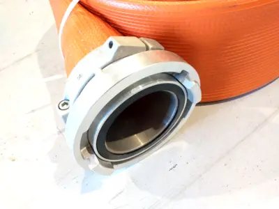 50R450OG | 5" Dia. Orange Industrial Supply Hose, Storz Couplings, 50 FOOT 200PSI - New Other