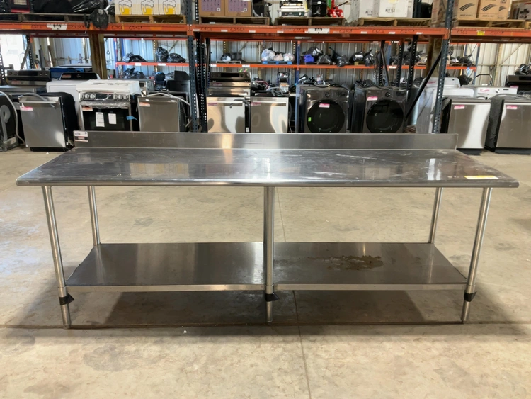 Used SAUBER SELECT PA7396 STAINLESS STEEL COMMERCIAL WORK TABLE 96” Food Prep Tables Michigan US | Miedema Asset Management Group #1580133