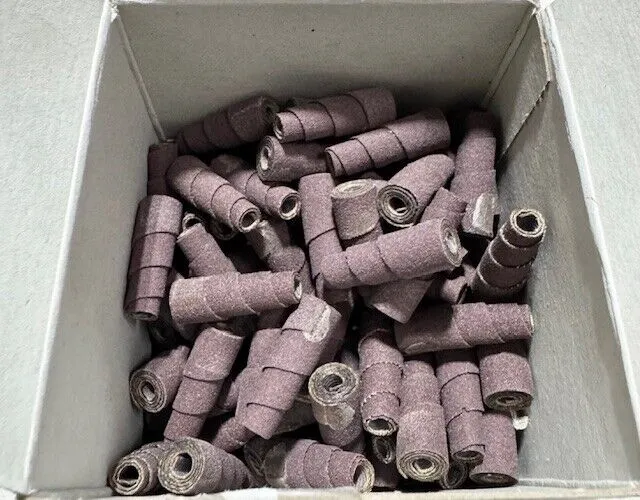 CGW 3/4" x 1-1/2" x 1/8" Full Taper Cartridge Sanding Roll 120 Grit AO 100 Pack USA