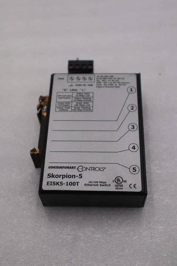 Contemporary Controls EISK5-100T Skorpion-5 Port Ethernet Switch STOCK L-366-C