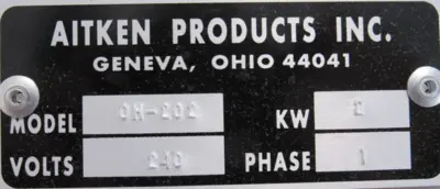 NEW AITKEN 0H-202 INFRARED HEATER 240V 1PH 2KW 0H202