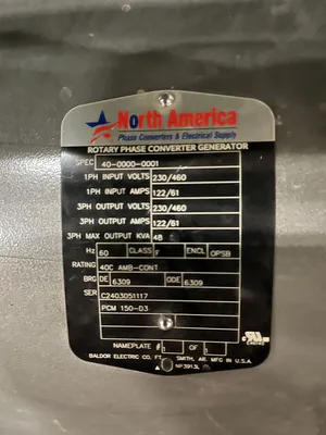 North America Phase Converters PL-50 Misc. Machine Tools | Bud's Equipment Sales (3)